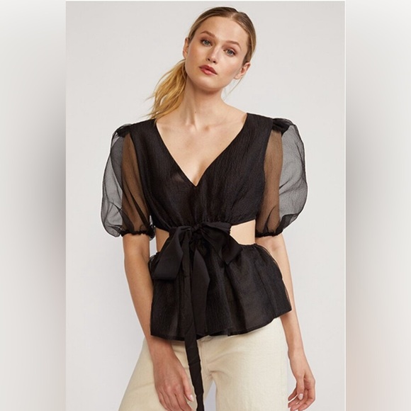 Cynthia Rowley New With Tags Attached Gracie Organza Top in a Size Large - Picture 1 of 16